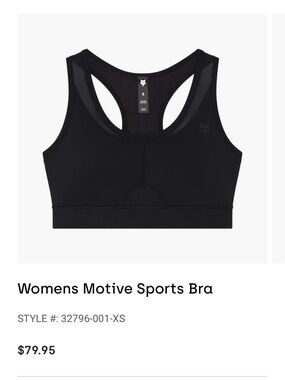 NWT Fox Racing Women's Motive Sports Bra Top